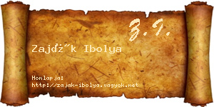 Zaják Ibolya névjegykártya
